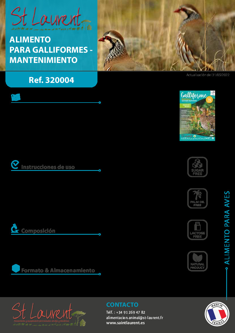 <h3>Espagnol FT Saint Laurent Galliformes maintenance (320004) BD</h3>